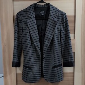 A. Byer Charcoal and Black Striped Blazer